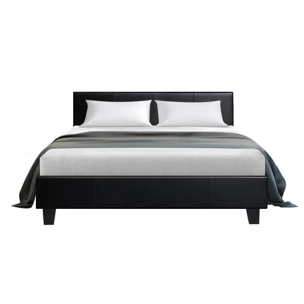 Artiss Bed Frame Double Size Black NEO - Furniture > Bedroom