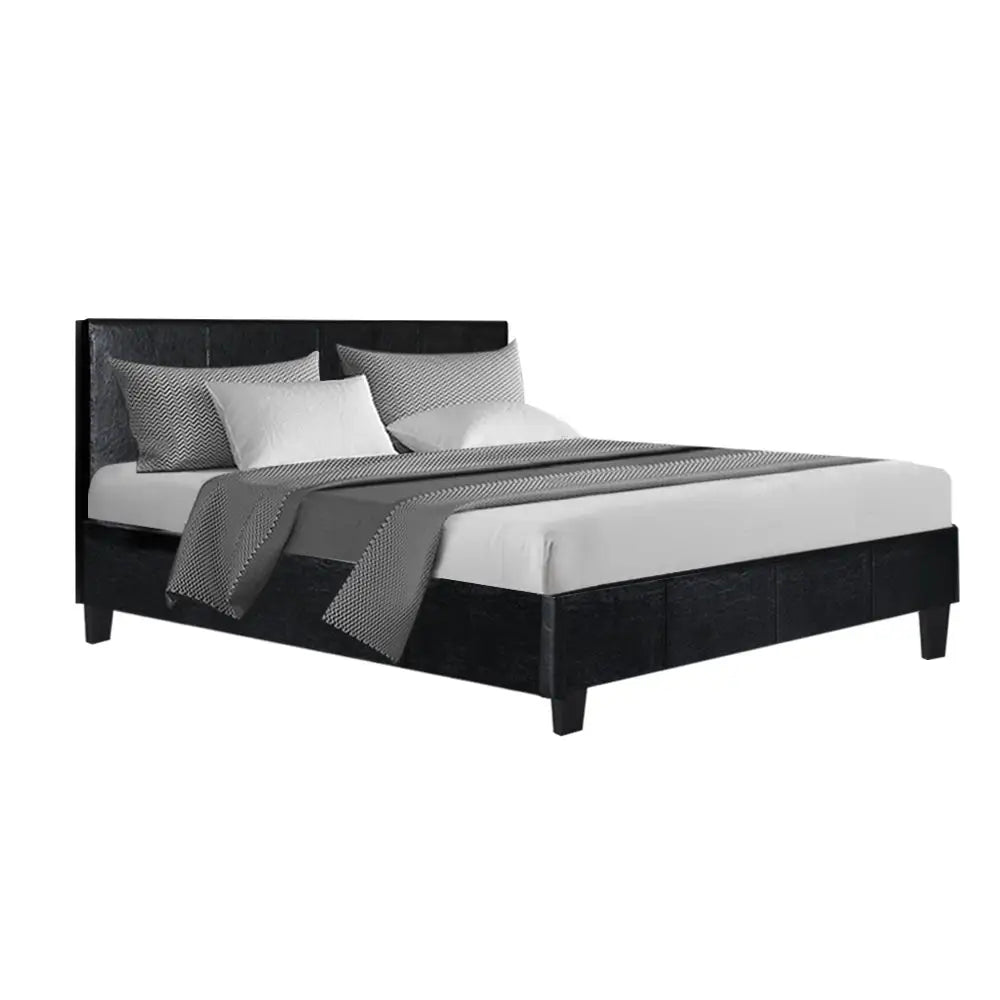 Artiss Bed Frame Double Size Black NEO - Furniture > Bedroom