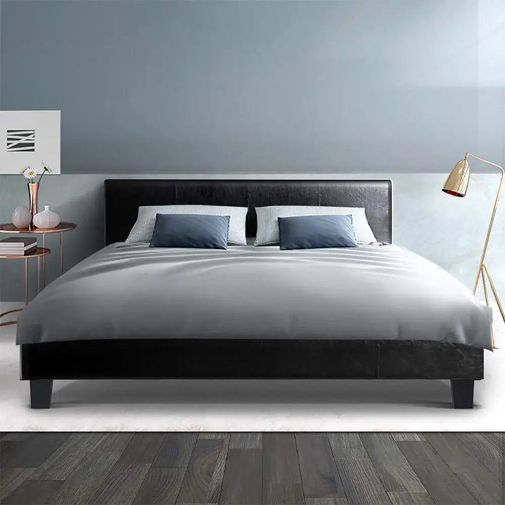 Artiss Bed Frame Double Size Black NEO - Furniture > Bedroom