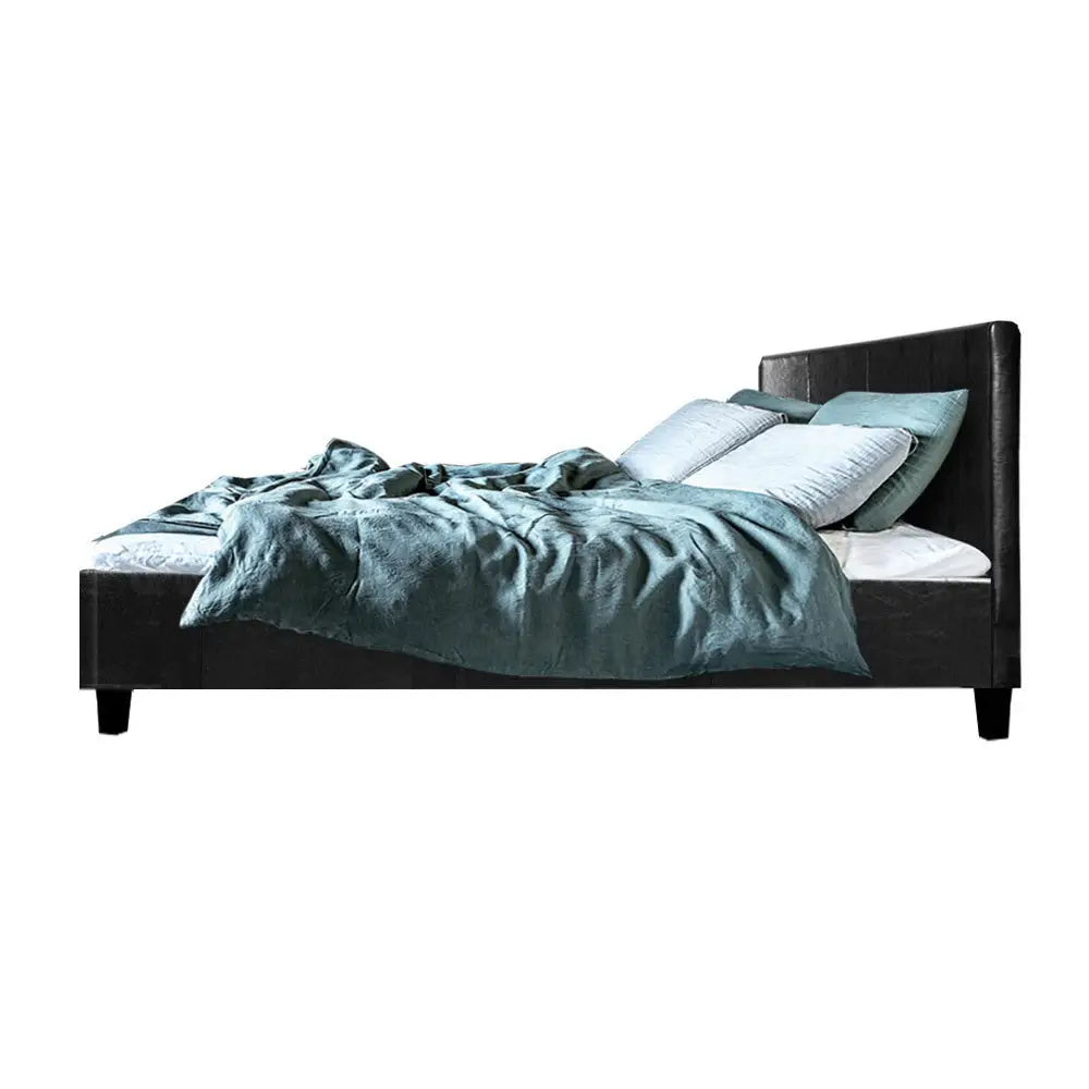 Artiss Bed Frame Double Size Black NEO - Furniture > Bedroom