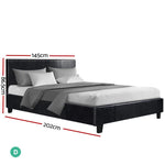 Artiss Bed Frame Double Size Black NEO - Furniture > Bedroom