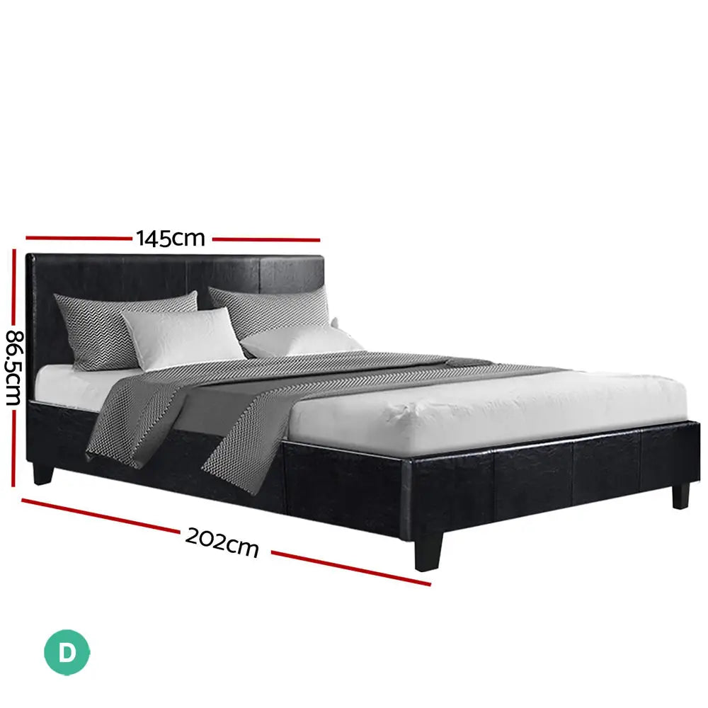 Artiss Bed Frame Double Size Black NEO - Furniture > Bedroom