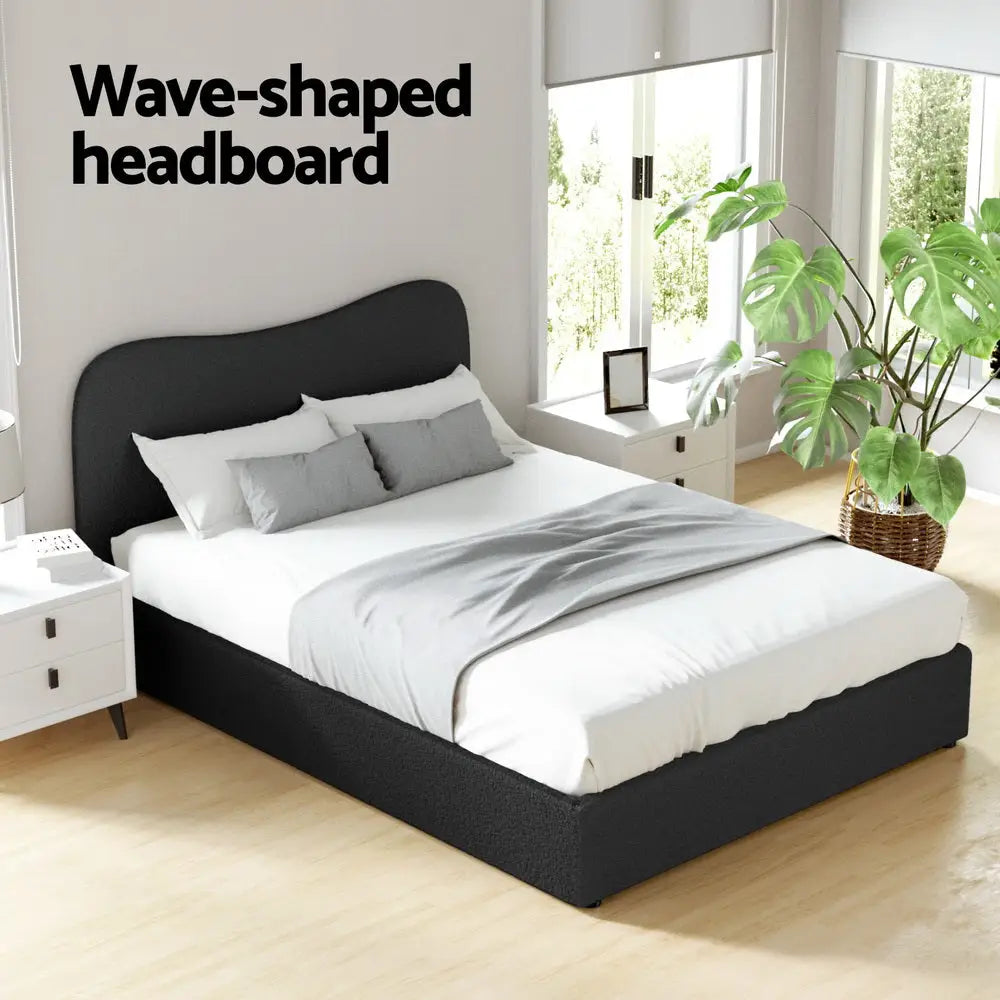 Artiss Bed Frame Double Size Boucle DARA - Furniture > Bedroom > Beds & Bed Frames