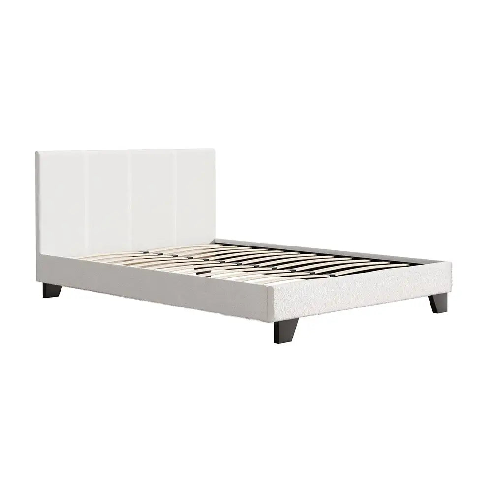 Artiss Bed Frame Double Size Boucle NEO - Furniture > Bedroom