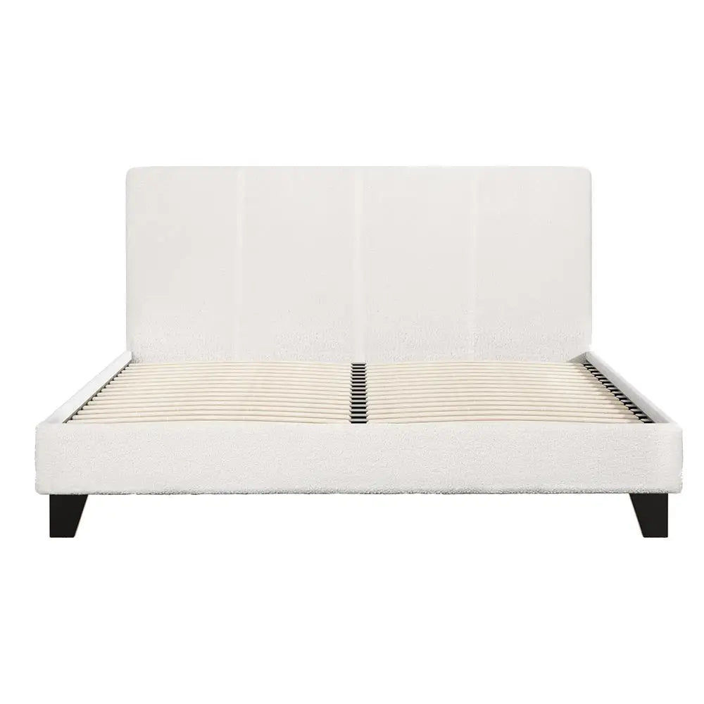 Artiss Bed Frame Double Size Boucle NEO - Furniture > Bedroom