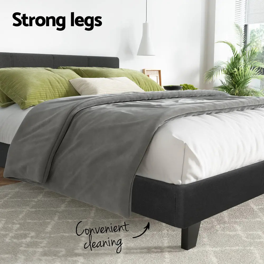 Artiss Bed Frame Double Size Charcoal NEO - Furniture > Bedroom > Beds & Bed Frames