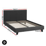 Artiss Bed Frame Double Size Charcoal NEO - Furniture > Bedroom > Beds & Bed Frames
