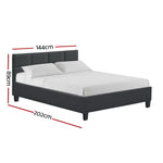 Artiss Bed Frame Double Size Charcoal TINO - Furniture > Bedroom