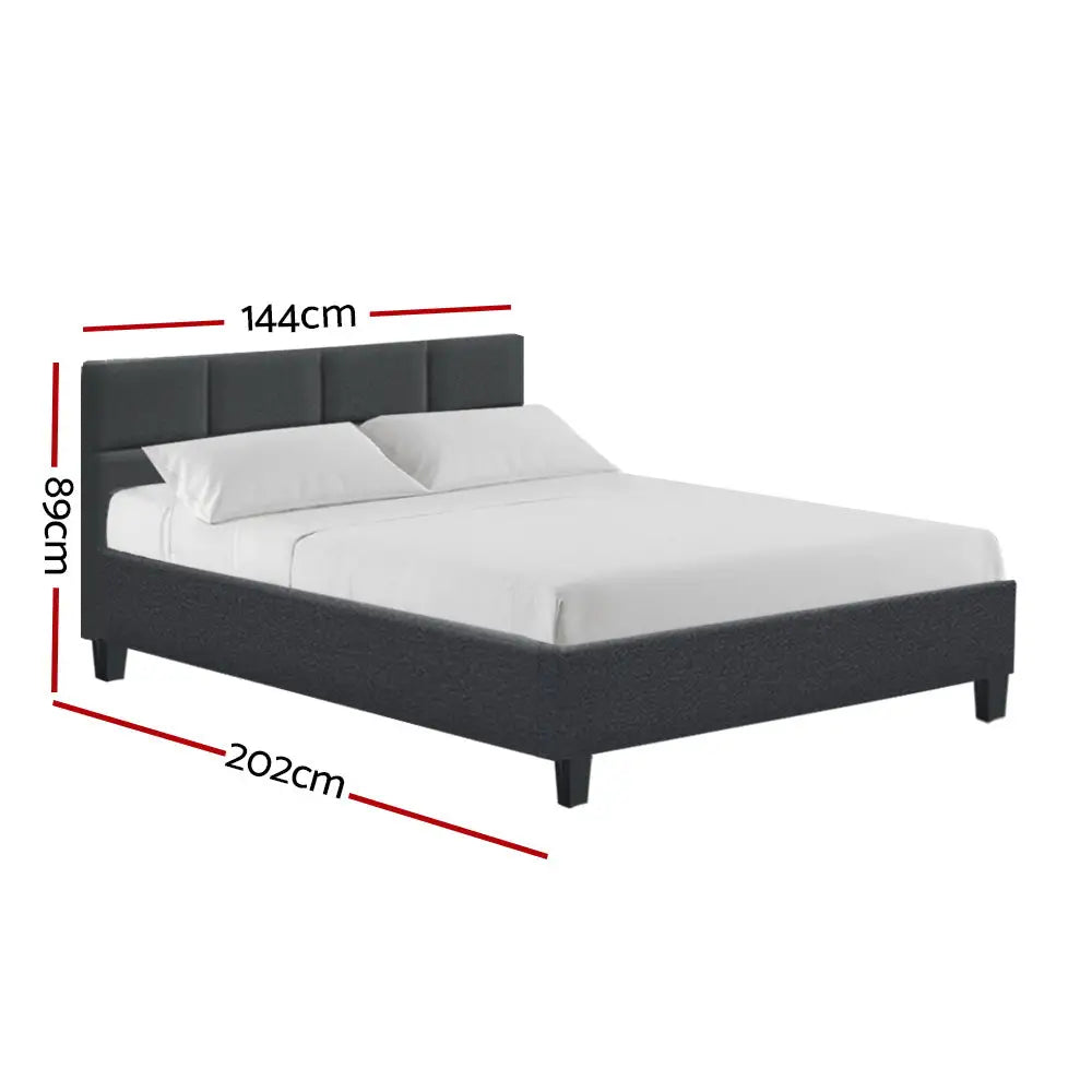 Artiss Bed Frame Double Size Charcoal TINO - Furniture > Bedroom