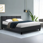 Artiss Bed Frame Double Size Charcoal TINO - Furniture > Bedroom