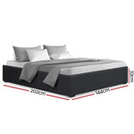 Artiss Bed Frame Double Size Gas Lift Base Charcoal TOKI - Furniture > Bedroom