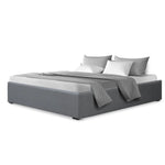 Artiss Bed Frame Double Size Gas Lift Base Grey TOKI - Furniture > Bedroom