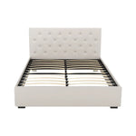 Artiss Bed Frame Double Size Gas Lift Beige VILA - Furniture > Bedroom > Beds & Bed Frames