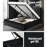 Artiss Bed Frame Double Size Gas Lift Black TIYO - Furniture > Bedroom