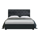 Artiss Bed Frame Double Size Gas Lift Charcoal VILA - Furniture > Bedroom