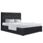 Artiss Bed Frame Double Size Gas Lift Charcoal VILA - Furniture > Bedroom