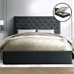 Artiss Bed Frame Double Size Gas Lift Charcoal VILA - Furniture > Bedroom