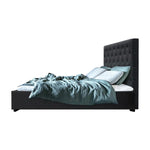 Artiss Bed Frame Double Size Gas Lift Charcoal VILA - Furniture > Bedroom
