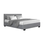 Artiss Bed Frame Double Size Gas Lift Grey NINO - Furniture > Bedroom