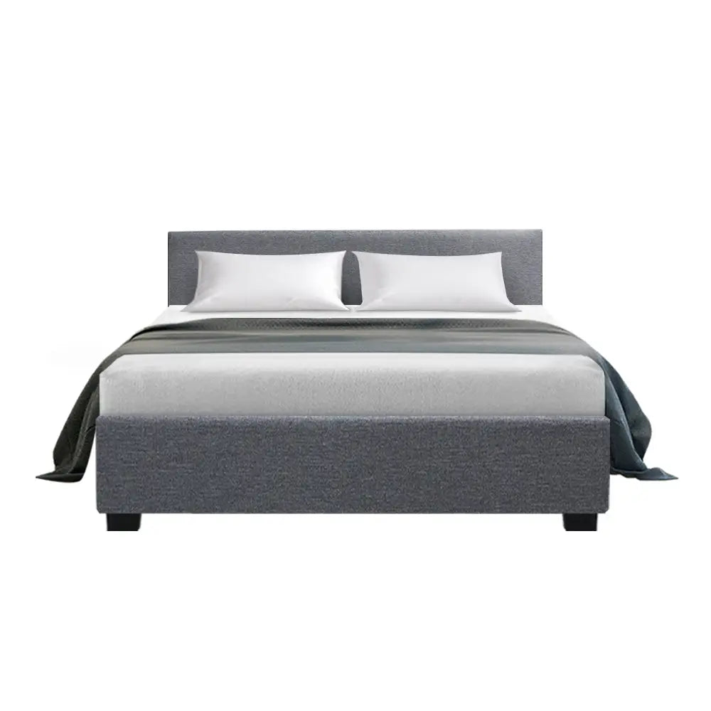 Artiss Bed Frame Double Size Gas Lift Grey NINO - Furniture > Bedroom