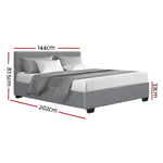 Artiss Bed Frame Double Size Gas Lift Grey NINO - Furniture > Bedroom