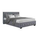 Artiss Bed Frame Double Size Gas Lift Grey TIYO - Furniture > Bedroom