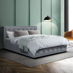 Artiss Bed Frame Double Size Gas Lift Grey TIYO - Furniture > Bedroom