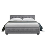 Artiss Bed Frame Double Size Gas Lift Grey TIYO - Furniture > Bedroom