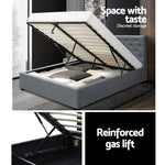Artiss Bed Frame Double Size Gas Lift Grey VILA - Furniture > Bedroom