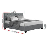 Artiss Bed Frame Double Size Gas Lift Grey VILA - Furniture > Bedroom