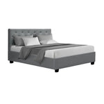 Artiss Bed Frame Double Size Gas Lift Grey VILA - Furniture > Bedroom