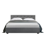 Artiss Bed Frame Double Size Gas Lift Grey VILA - Furniture > Bedroom
