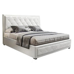 Artiss Bed Frame Double Size Gas Lift White TIYO - Furniture > Bedroom