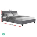 Artiss Bed Frame Double Size Grey NEO - Furniture > Bedroom