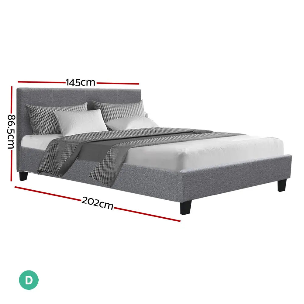 Artiss Bed Frame Double Size Grey NEO - Furniture > Bedroom