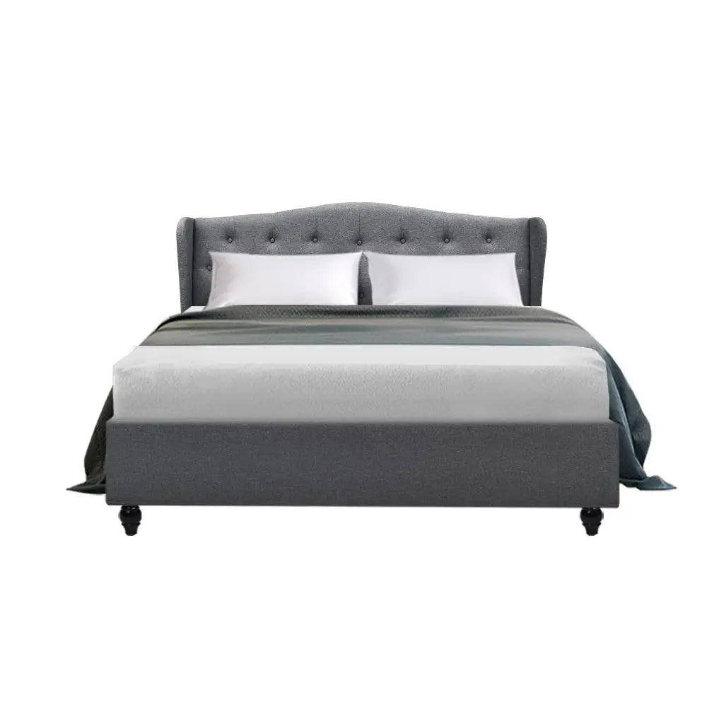 Artiss Bed Frame Double Size Grey PIER - Furniture > Bedroom