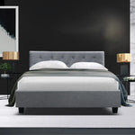 Artiss Bed Frame Double Size Grey VANKE - Furniture > Bedroom