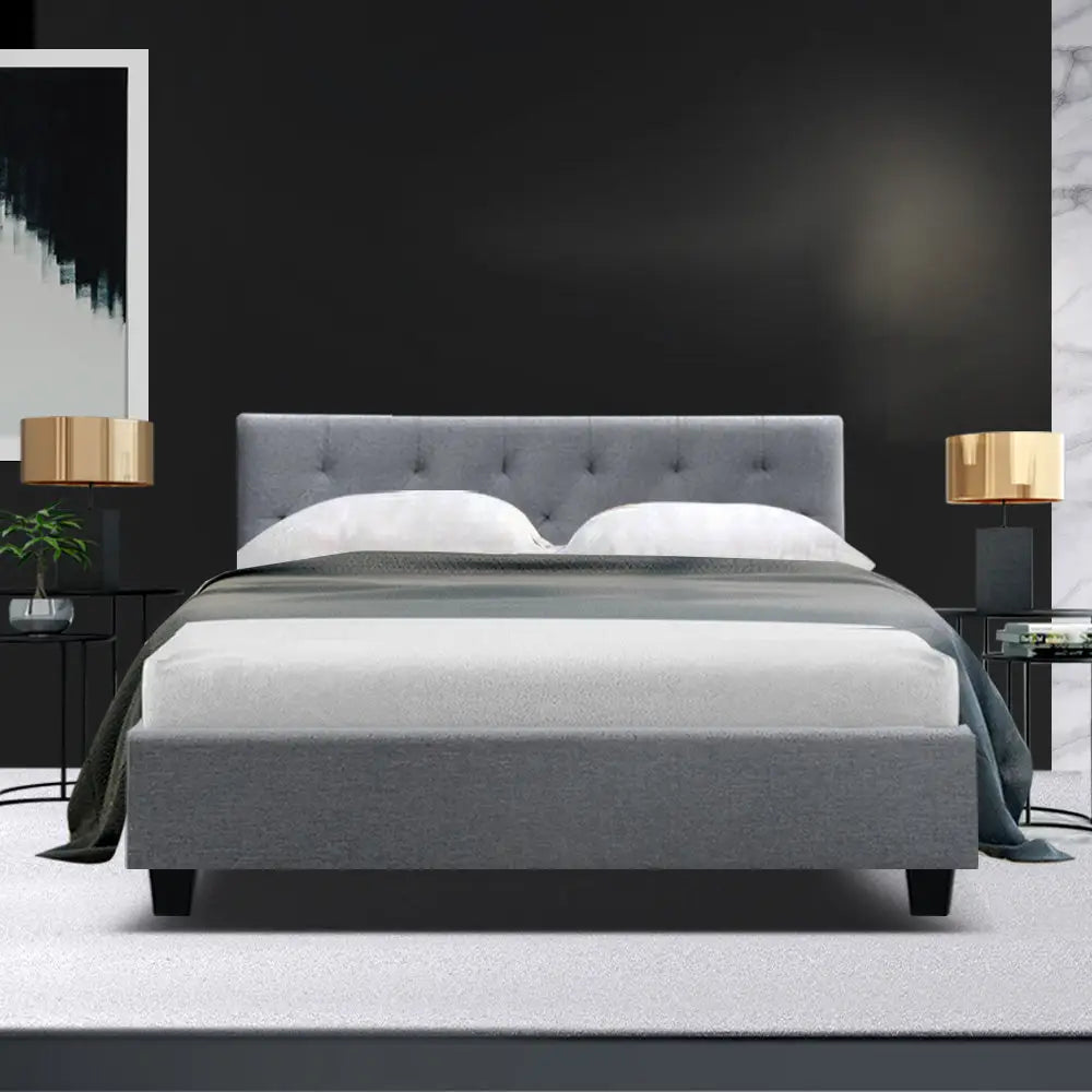 Artiss Bed Frame Double Size Grey VANKE - Furniture > Bedroom
