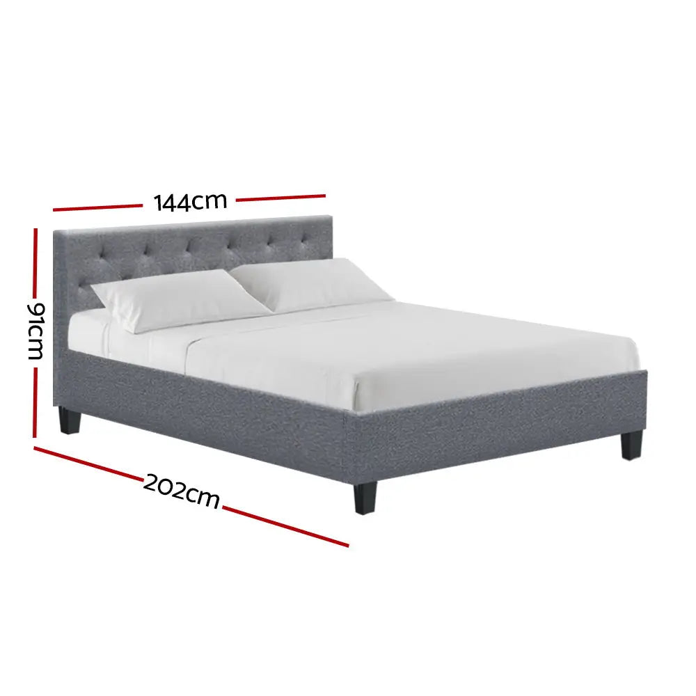 Artiss Bed Frame Double Size Grey VANKE - Furniture > Bedroom