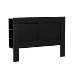 Artiss Bed Frame Double Size Bed Head with Shelves Headboard Bedhead Base Black - Furniture > Bedroom