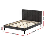 Artiss Bed Frame Double Size LED Black RAVI - Furniture > Bedroom