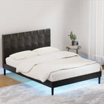 Artiss Bed Frame Double Size LED Black RAVI - Furniture > Bedroom