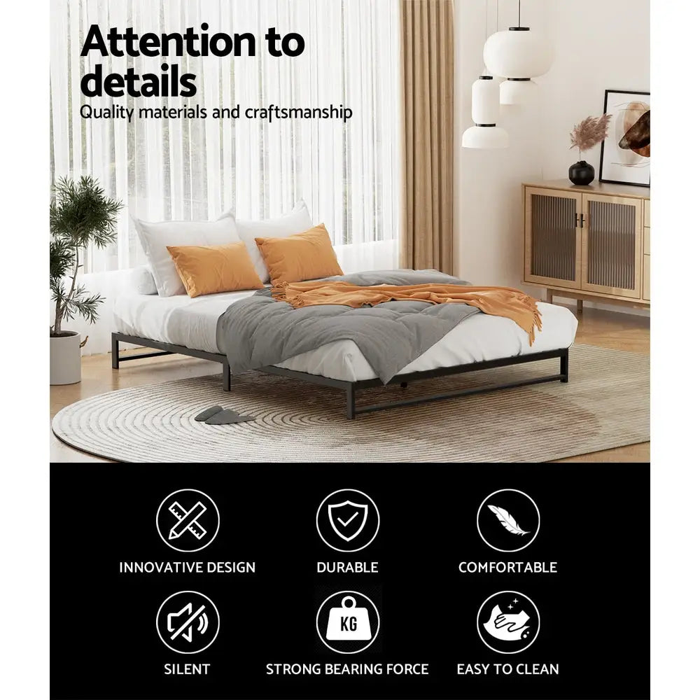 Artiss Bed Frame Double Size Metal BERU - Furniture > Bedroom