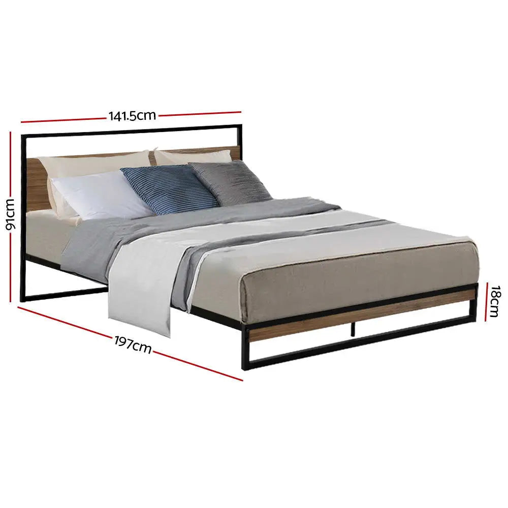 Artiss Bed Frame Double Size Metal Frame DANE - Furniture > Bedroom