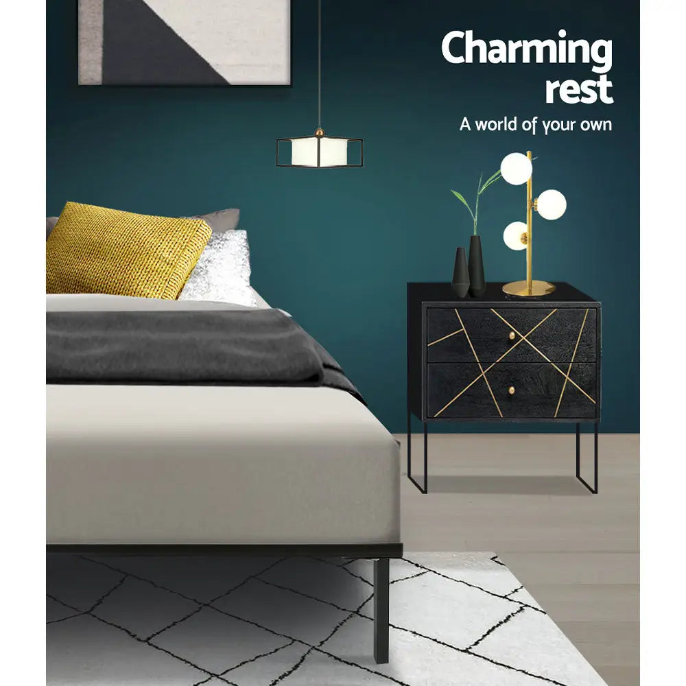 Artiss Bed Frame Double Size Metal Frame TED - Furniture > Bedroom