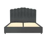 Artiss Bed Frame Double Size Velvet Grey FION - Furniture > Bedroom > Beds & Bed Frames