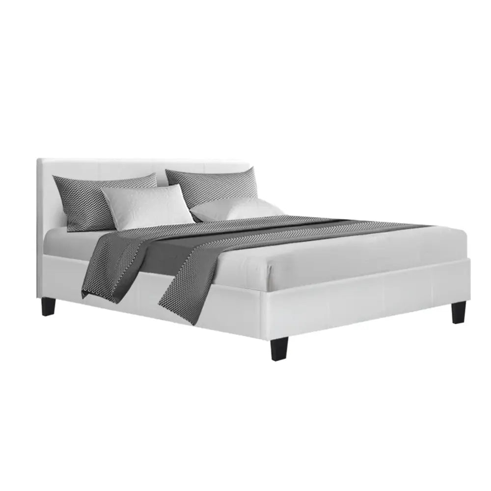 Artiss Bed Frame Double Size White NEO - Furniture > Bedroom