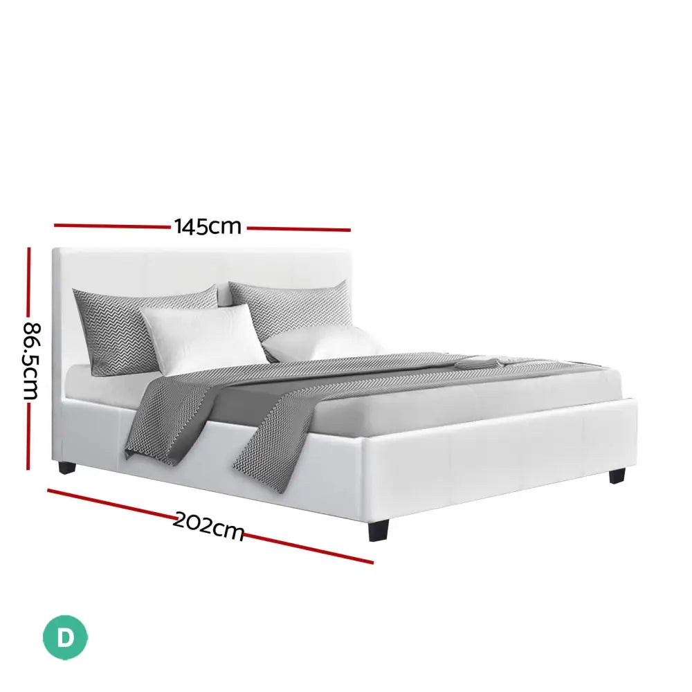Artiss Bed Frame Double Size White NEO - Furniture > Bedroom