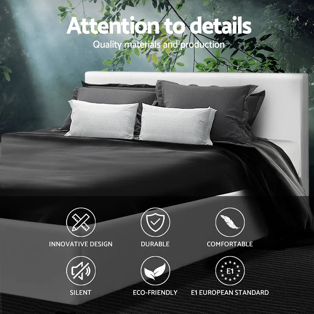 Artiss Bed Frame Double Size White NEO - Furniture > Bedroom
