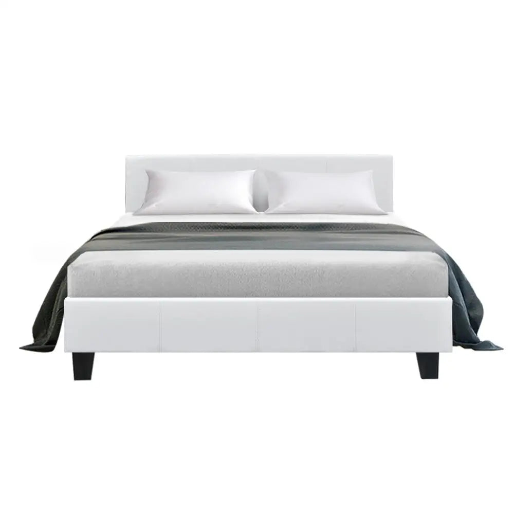 Artiss Bed Frame Double Size White NEO - Furniture > Bedroom
